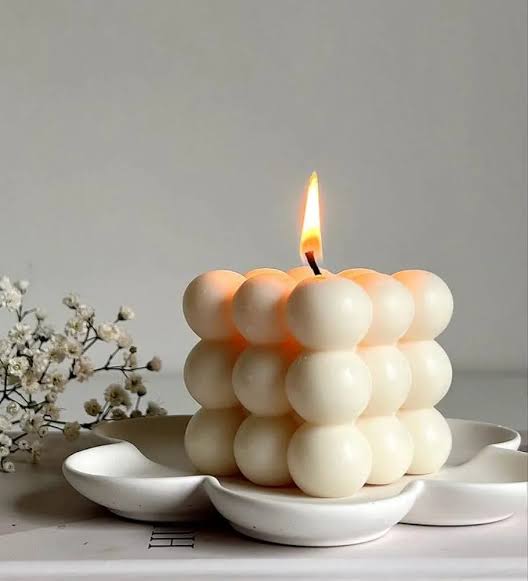 Aesthetic Bubble Cube Candle - Trendy Home Decor