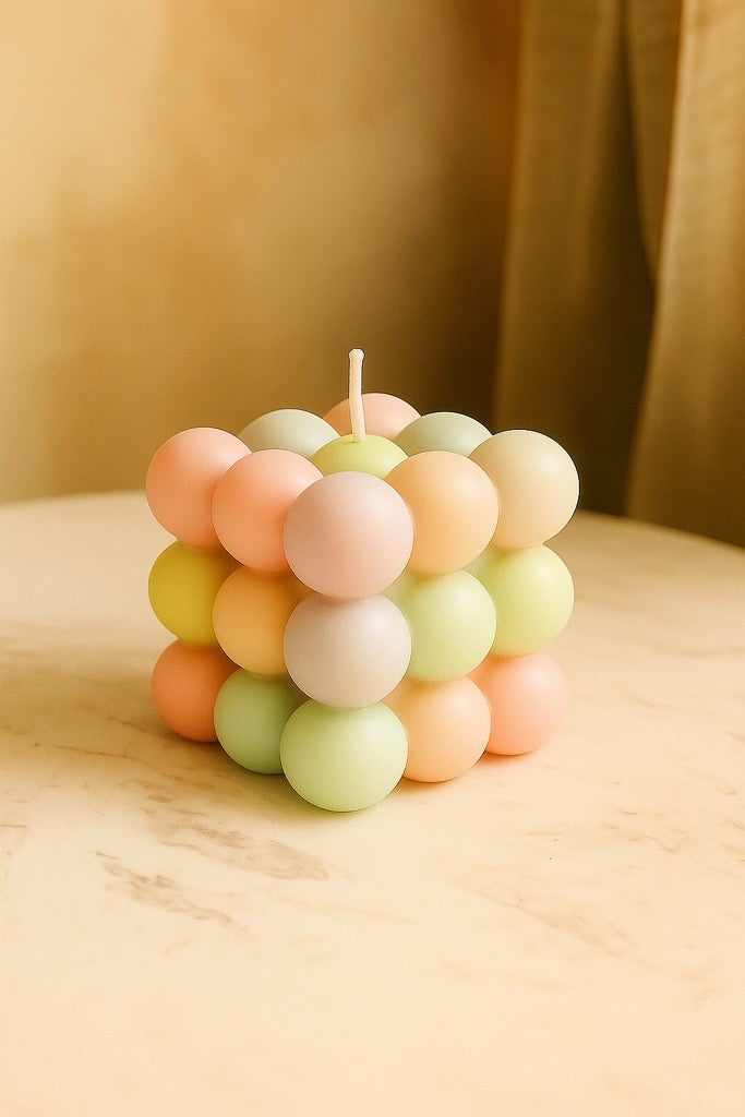 Aesthetic Bubble Cube Candle - Trendy Home Decor
