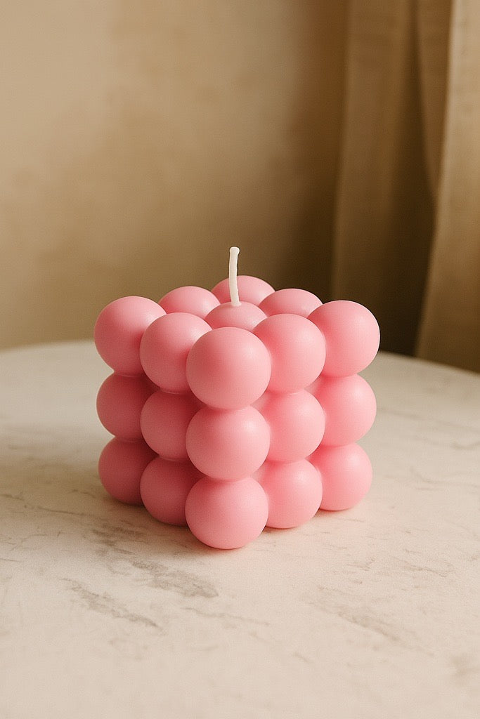 Aesthetic Bubble Cube Candle - Trendy Home Decor