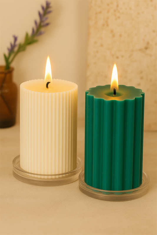 Decorative pillar candle, long-burning pillar candle