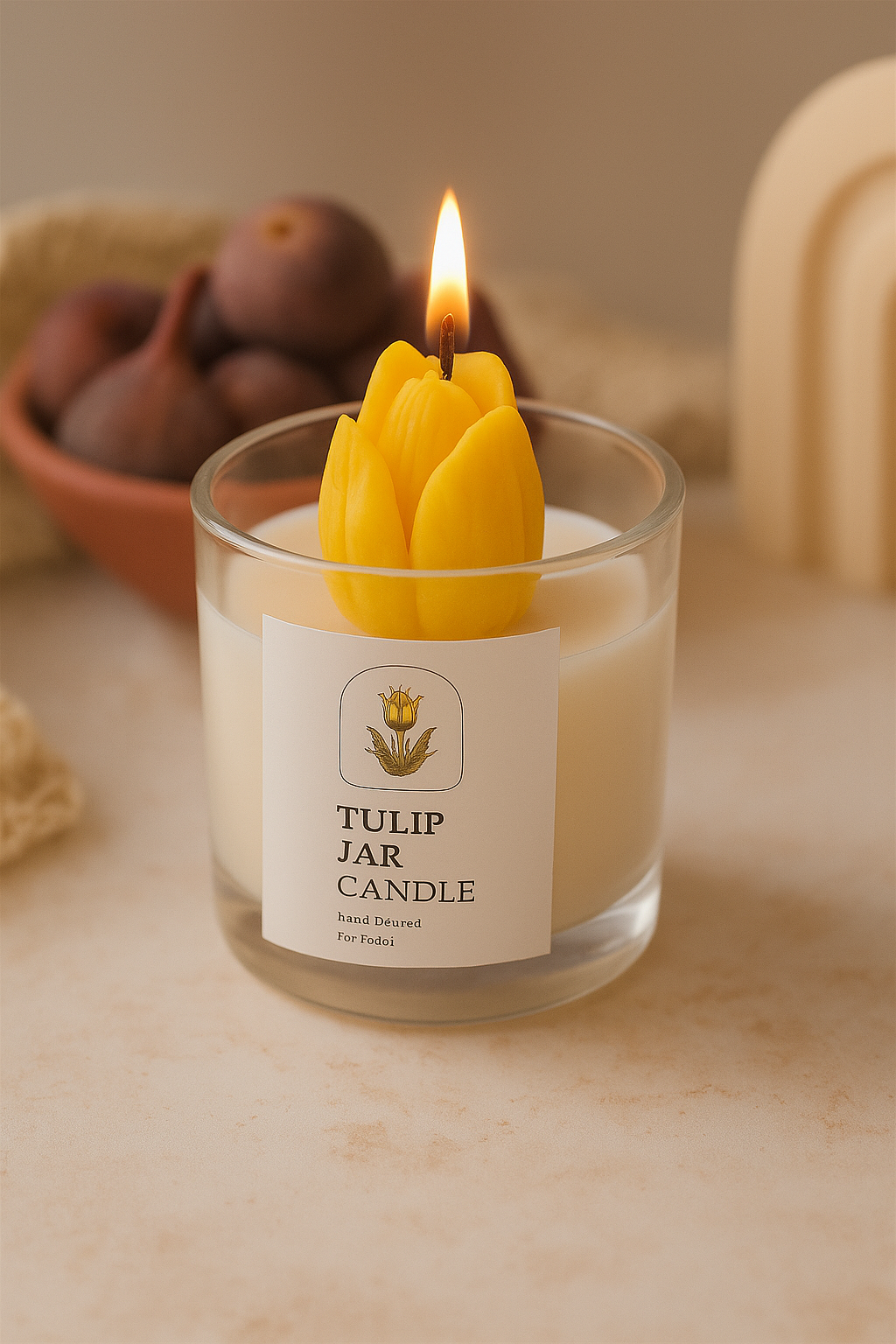 Floral, Tulip Bloom candle for romantic ambiance, home decor and festive gifting