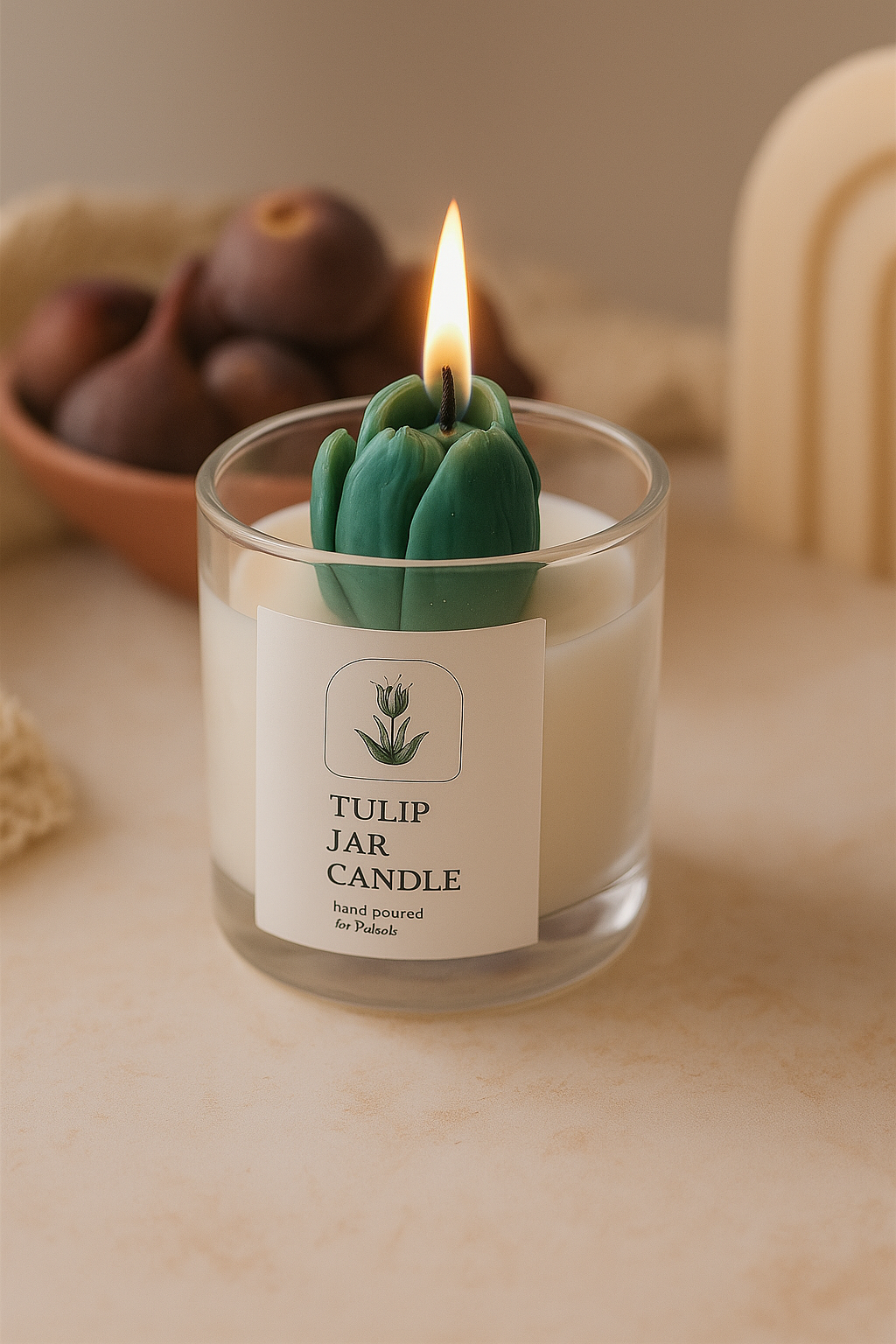 Floral, Tulip Bloom candle for romantic ambiance, home decor and festive gifting